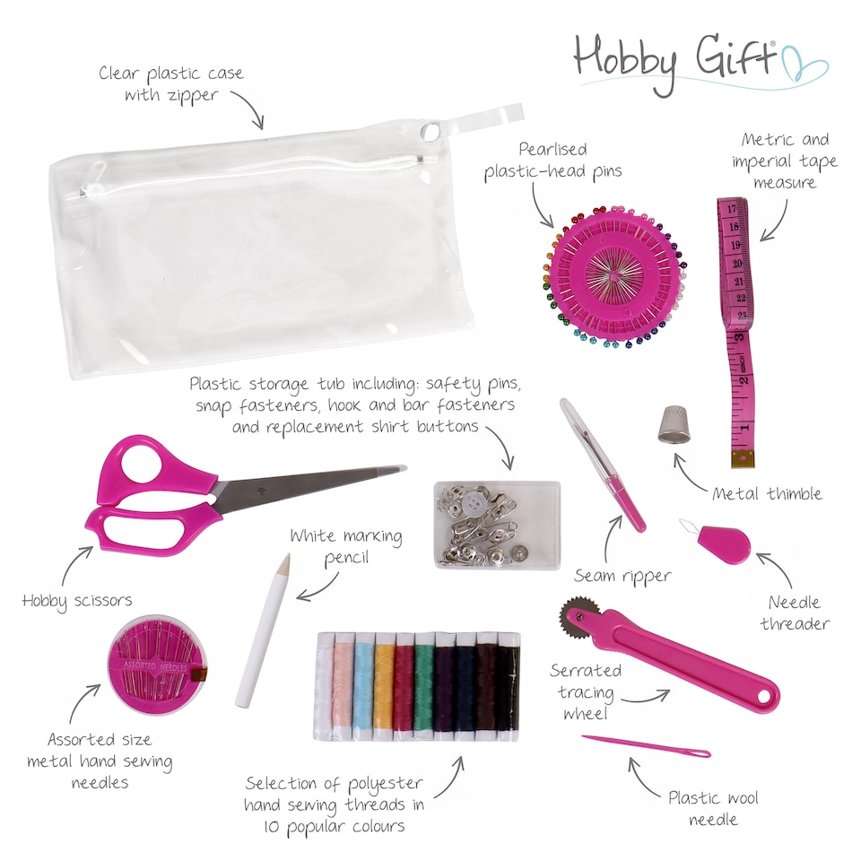 image 1 of Hobby Gift Medium Sewing Storage Box with Sewing Kit, Sausage Dog