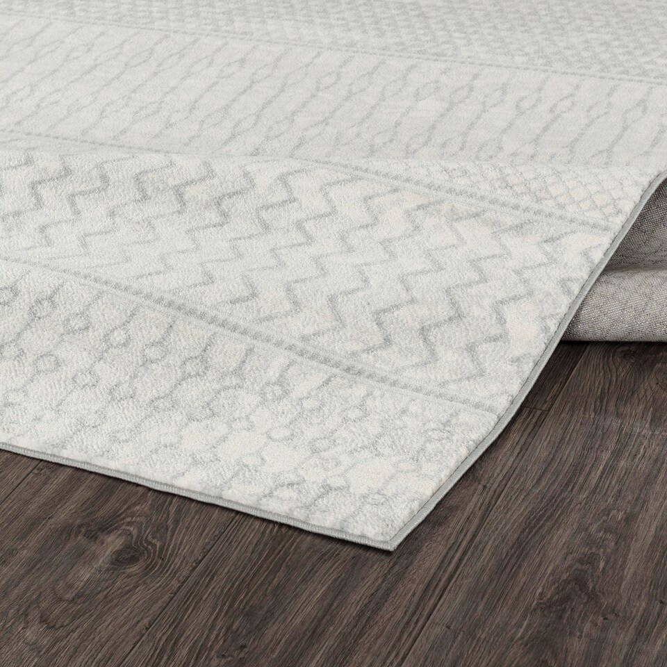image 1 of LIVABLISS Monaco-Geometric Rug 80 x 220 cm | Grey Ivory