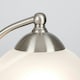 image 1 of ValueLights Curved Brushed Chrome And Frosted Glass Bedside Table Lamp