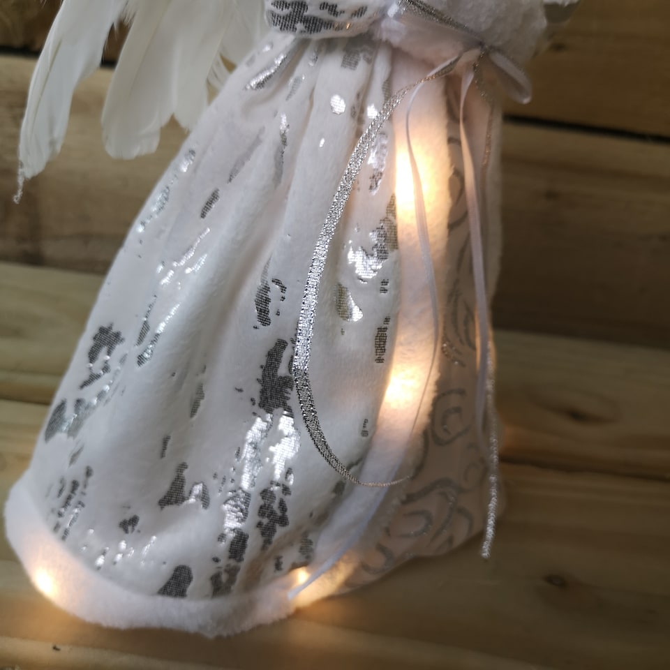 image 1 of 30cm Premier Lit Angel Christmas Tree Topper with Warm White LEDs