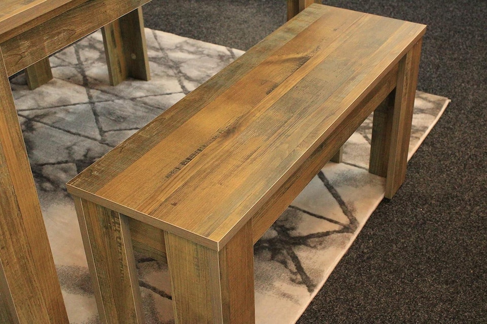 image 1 of 2 Benches Rustic Effect Wood Table Rustic Benches Dining Room