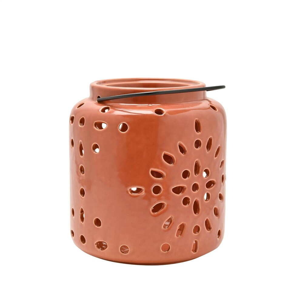 image 1 of Country Living Ceramic Lantern - Terracotta