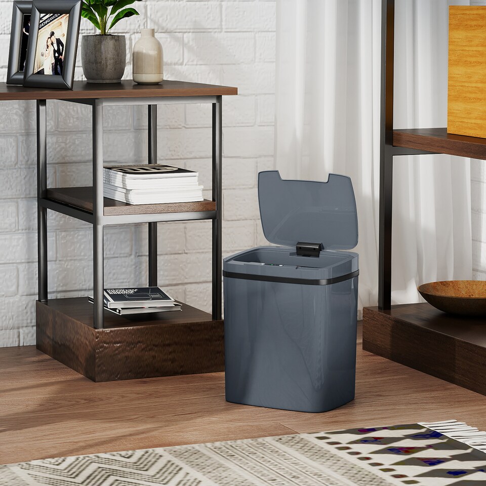 image 1 of HOMCOM 15L Sensor Bin, Automatic Touchless Kitchen Bin, Battery Operated
