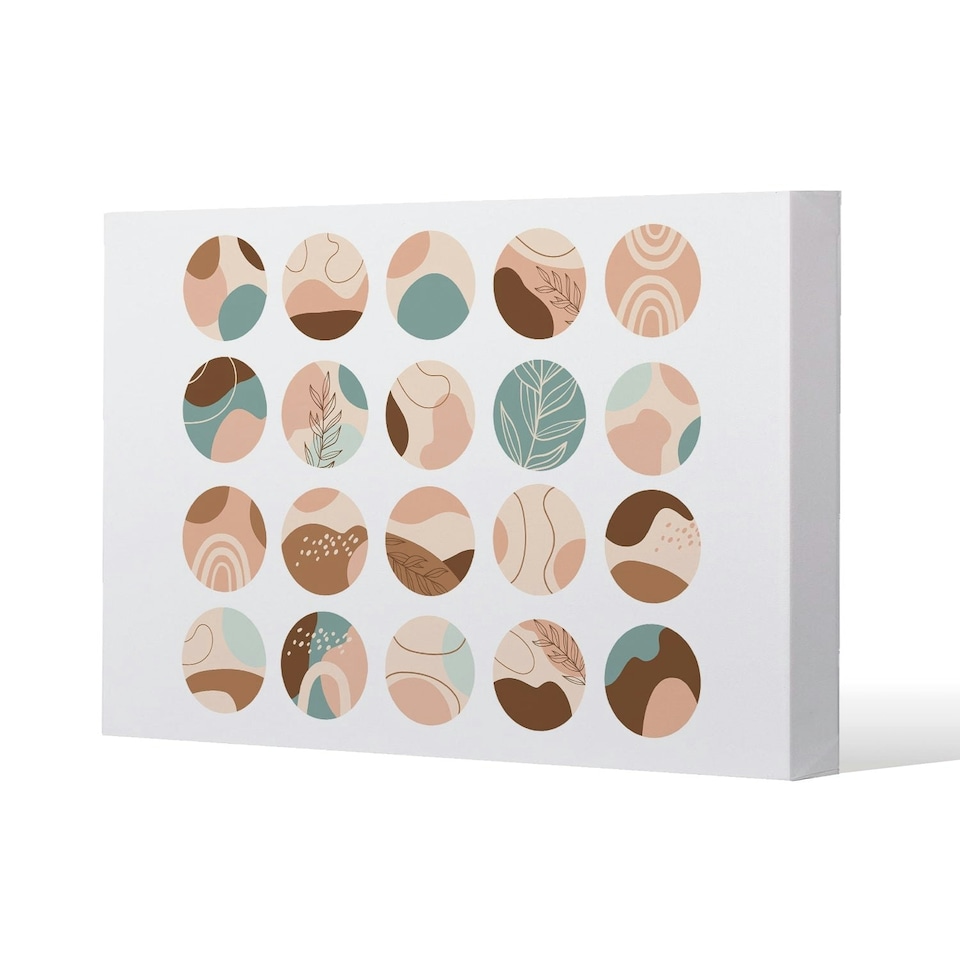 image 1 of Round texture and floral icons in pastel colours (Canvas Print)