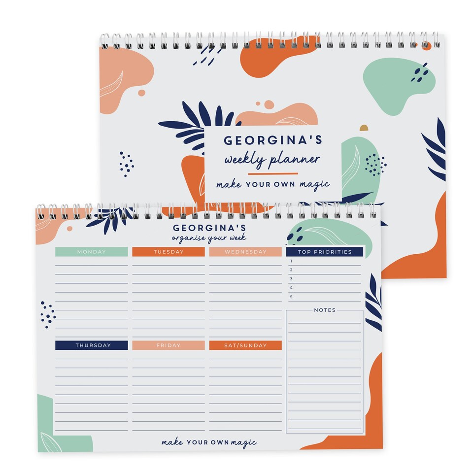 image 1 of Personalised Tropical A4 Desk Planner