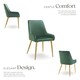 image 3 of Dining Chair Avane - velvet look, padded armchair, high backrest and armrests | Green | green | 6