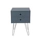 image 5 of Options Telford 2 Drawer Bedside Cabinet - Contemporary Painted Nightstand with Metal Hairpin Legs | Blue | Blue | One Size | 1