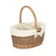 image 4 of Medium Oval Unpeeled Willow Shopping Basket With White Lining | White | White