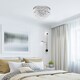 image 6 of HOMCOM Crystal Chandelier Flush Mount Ceilings Lighting Fixture for Living Room