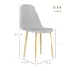 image 3 of HOMCOM Dining Chairs Set of 4 w/ Curved Back, Steel Legs, Grey Grey