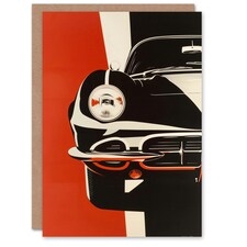 Sports Car Front Headlights Bumper High Him Birthday Card
