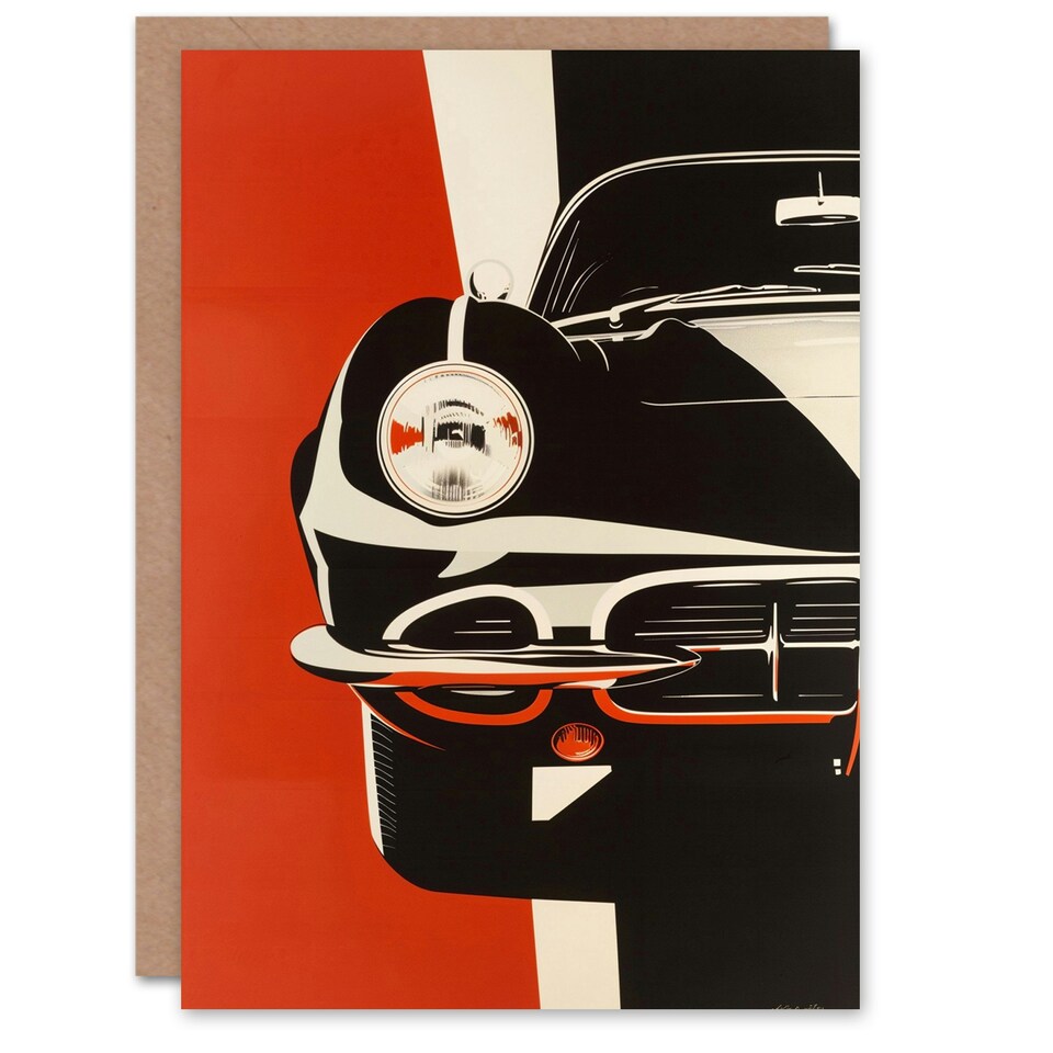 image 1 of Sports Car Front Headlights Bumper High Him Birthday Card