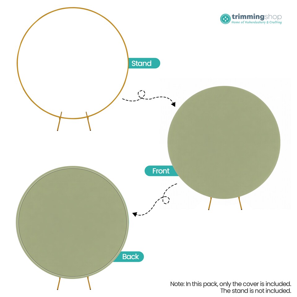 image 1 of 160GSM Sage Green Round Arch Backdrop Cover - 220cm