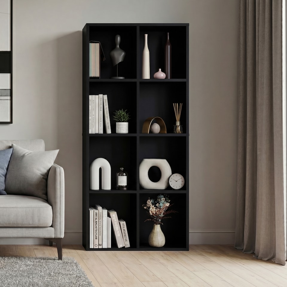 image 1 of Vida Designs 8 Cube Storage Unit, Black