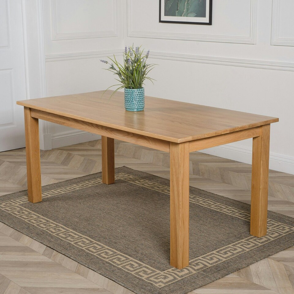 image 1 of Oslo Minimalist Solid Oak Dining Table - 180cm