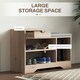 image 5 of HOMCOM Upholstered Entryway Shoe Bench with Storage Drawer Distressed Grey