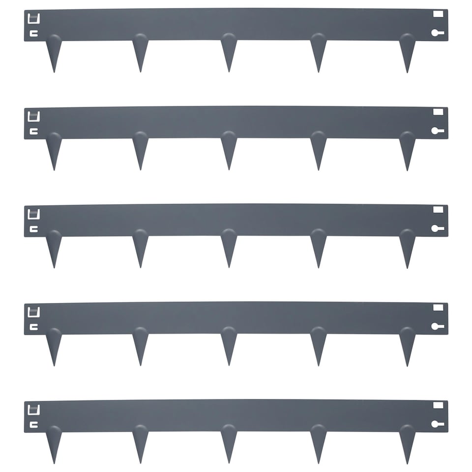 image 1 of Harbour Housewares 5pc Steel Lawn Edging Set - 5m x 8cm - Anthracite