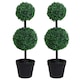 image 6 of Outsunny 2 PCS Artificial Double Ball Tree w/ Pot