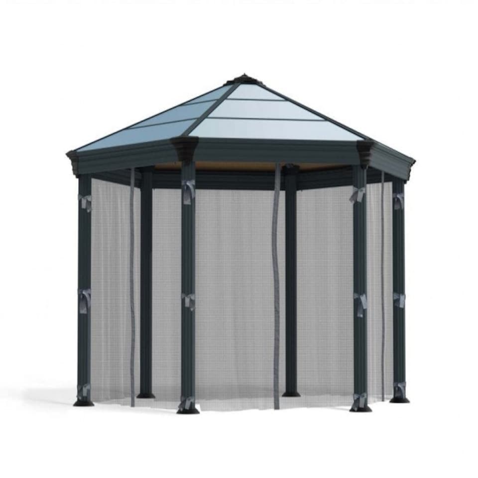 image 1 of Net Curtain set for Hexagonal Gazebo - L232 x W232 x H217 cm (Gazebo Not Included)