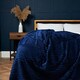 image 2 of BHS Luxury Ribbon Velvet Throw, Navy Blue | Navy