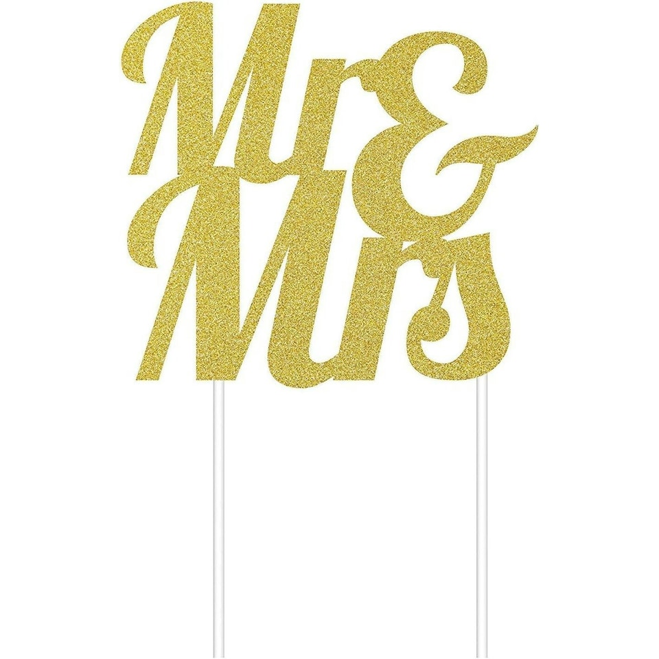 Creative Party Mr & Mrs Cake Topper - Gold - One Size