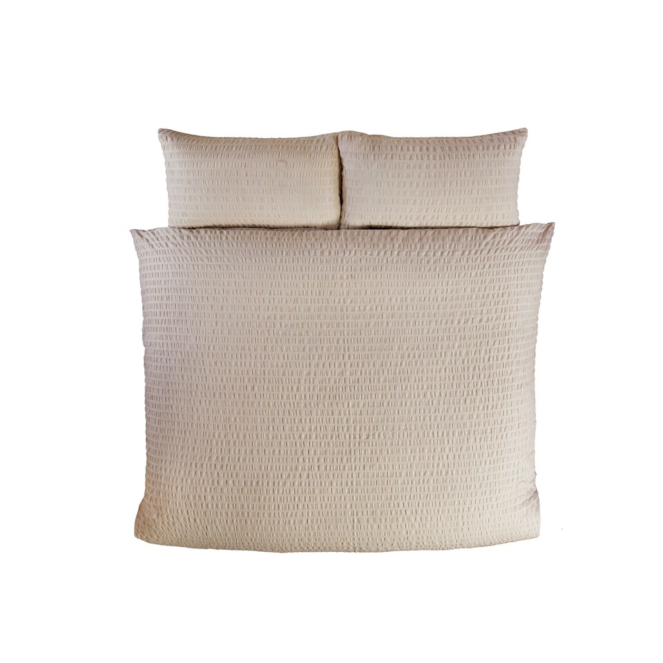 image 1 of Seersucker Polycotton Duvet Cover Set with Pillowcase