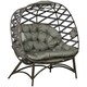 image 1 of Outsunny 2 Seater Egg Chair Outdoor with Cushion, Cup Pockets Brown