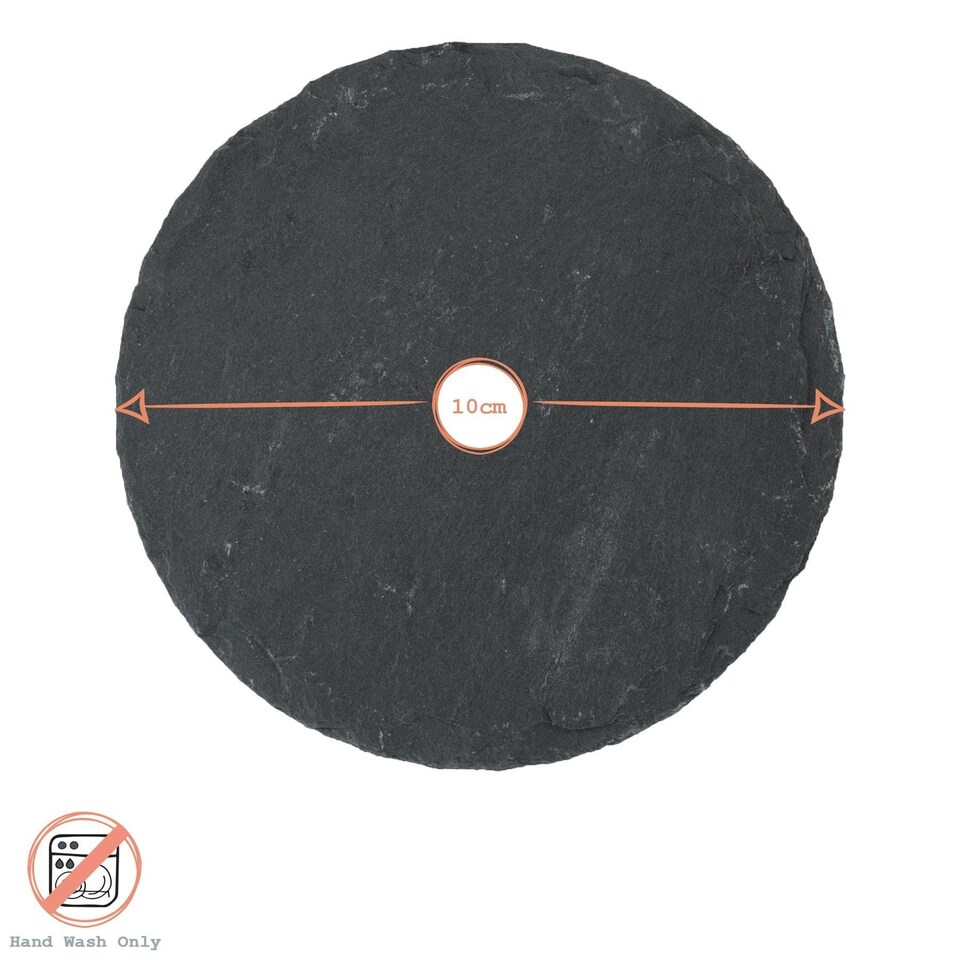 image 1 of Argon Tableware Round Slate Coasters - 10cm - Pack of 6