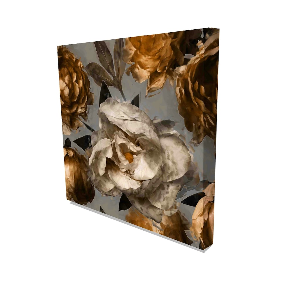 image 1 of Vintage floral art deco (Canvas Print) 20cm x 20cm