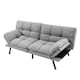 image 7 of COSTWAY 2 Seat Memory Foam Sleeper Couch Convertible Loveseat Sofa Bed Grey