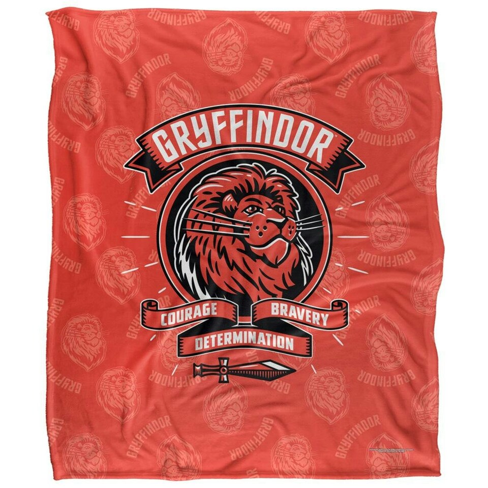 image 1 of Harry Potter Courage, Bravery, Determination Gryffindor Blanket - Multicoloured - One Size