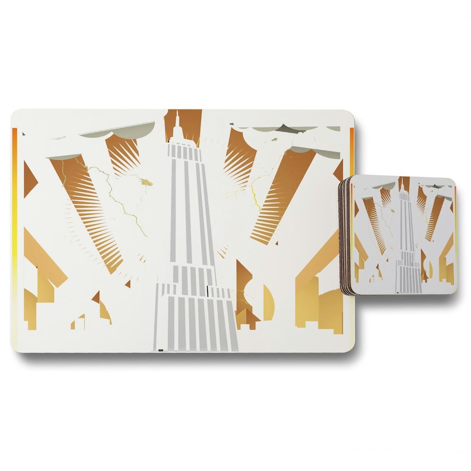 Art Deco Skyscraper (Placemat & Coaster Set)