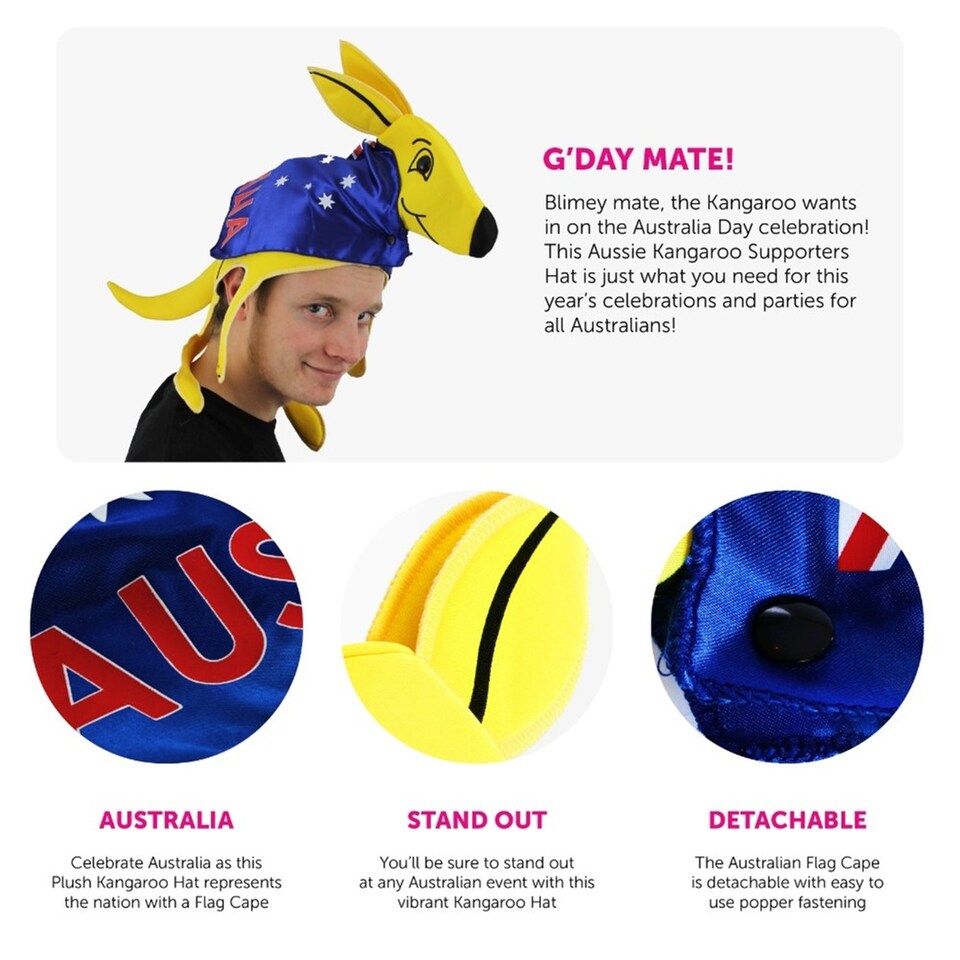 image 1 of Australia Supporters Kangaroo Hat | Multi | 24
