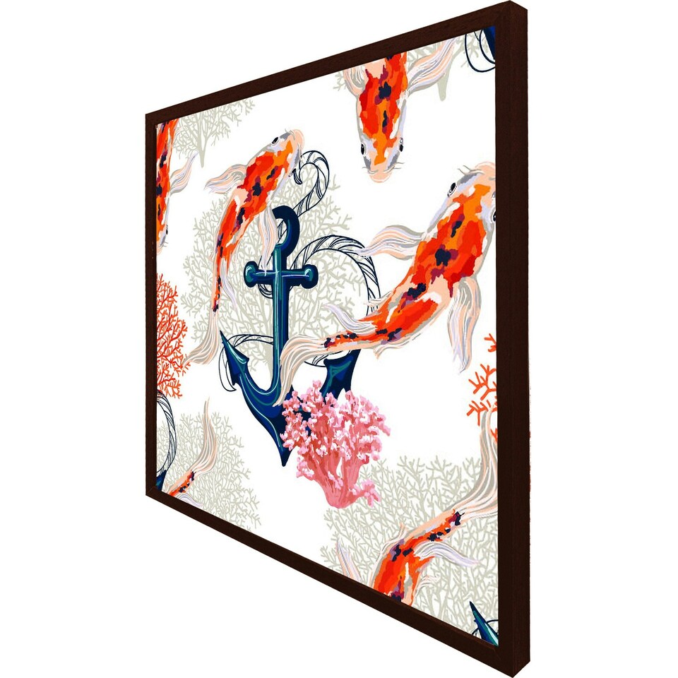image 1 of Anchor & fish (Picture Frame) Brown | Oak | S