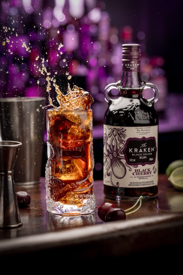 image 1 of Kraken - Black Cherry & Madagascan Vanilla Black Spiced Rum (Includes Branded Glass)