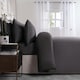image 3 of OHS 100% Cotton 400TC Luxury Duvet Cover and Pillowcase Set, Single - Charcoal
