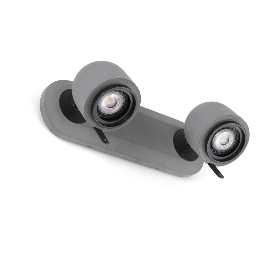 image 1 of Stone 2 Light Indoor Adjustable Wall Spotlight Grey, GU10