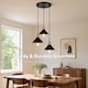 image 5 of Emitto Pendant Light 3 Lights Height Adjustable Vintage Ceiling Light Black