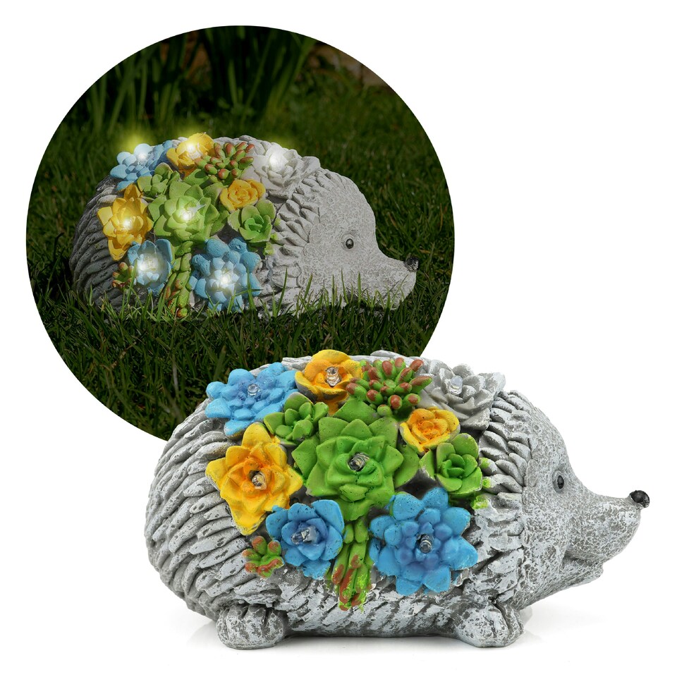 image 1 of Solar Hedgehog Statue Garden Ornaments