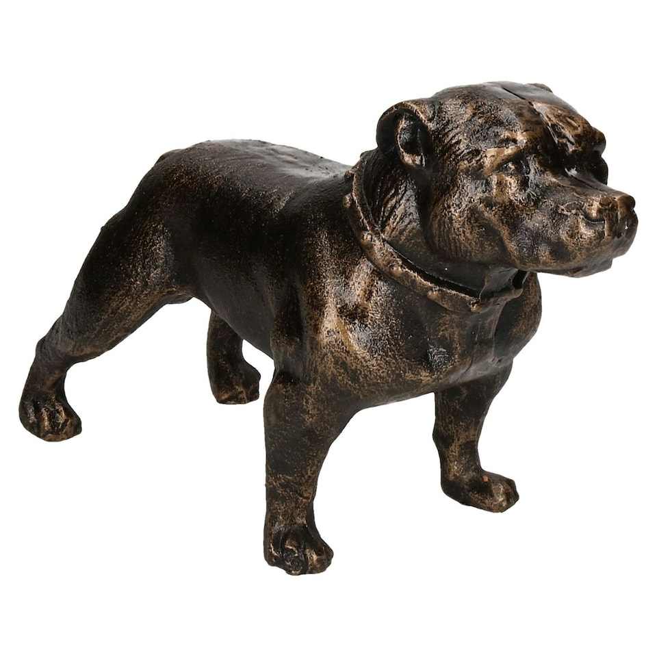 image 1 of Pit Bull Terrier Dog Cast Iron Statue Figure Trophy Ornament Sculpture Staffy
