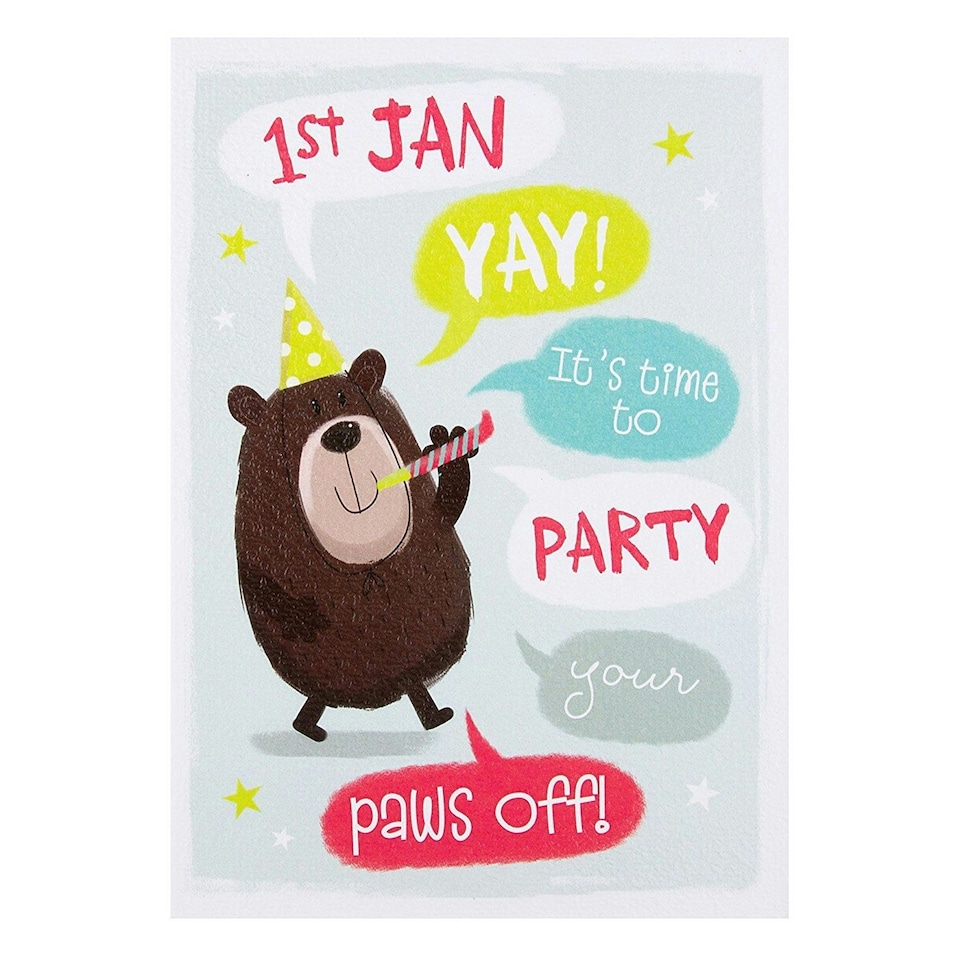 image 1 of New Year Card 'Party Paws Off'