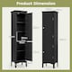 image 2 of COSTWAY 5-Tier Bathroom Tall Cabinet Storage Organizer Cupboard Black