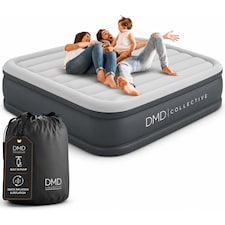 DMD Double Air Bed with Built-In Pump with Storage Bag | Grey