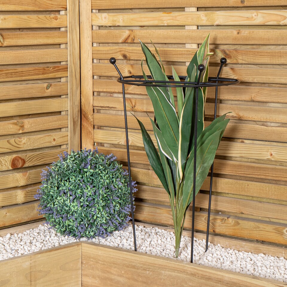 image 1 of Tom Chambers Heavy Duty Black Metal Steel Garden Plant Support Grow Through - 60cm x 35cm