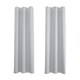 image 1 of Grey Total Blackout Thermal Eyelet Curtains - 46 x 72 Inch Drop - 2 Panel Grey