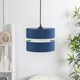 image 3 of ValueLights Sophia Pair of Small Navy 2 Tier Lamp Shades & Bulbs Blue