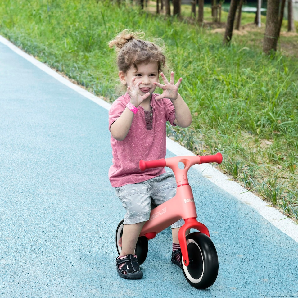image 1 of AIYAPLAY Baby Balance Bike, Children Bike w/ Adjustable Seat, Wide Wheels - Pink