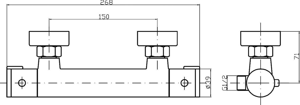 image 1 of Balterley Contemporary Bar Shower Valve Thermostatic Round - Minimalist Bar Valve