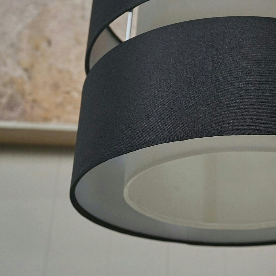 image 1 of ValueLights Sophia Small Black 2 Tier Ceiling Light Shade