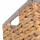 image 5 of Water Hyacinth with Grey Rope Border Rectangular Storage Basket Brown | Brown | M